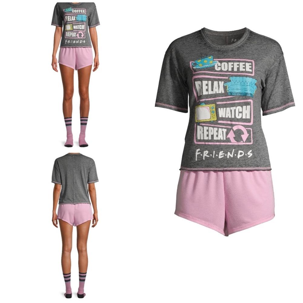 Warner Bros Friends Womens Licensed Pajama Set 3 Piece Size S NEW NWT